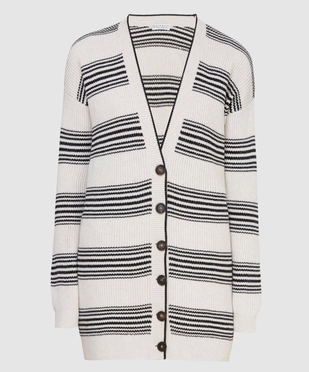 Brunello Cucinelli Italian Knit Plunge Cardigan Sweater M